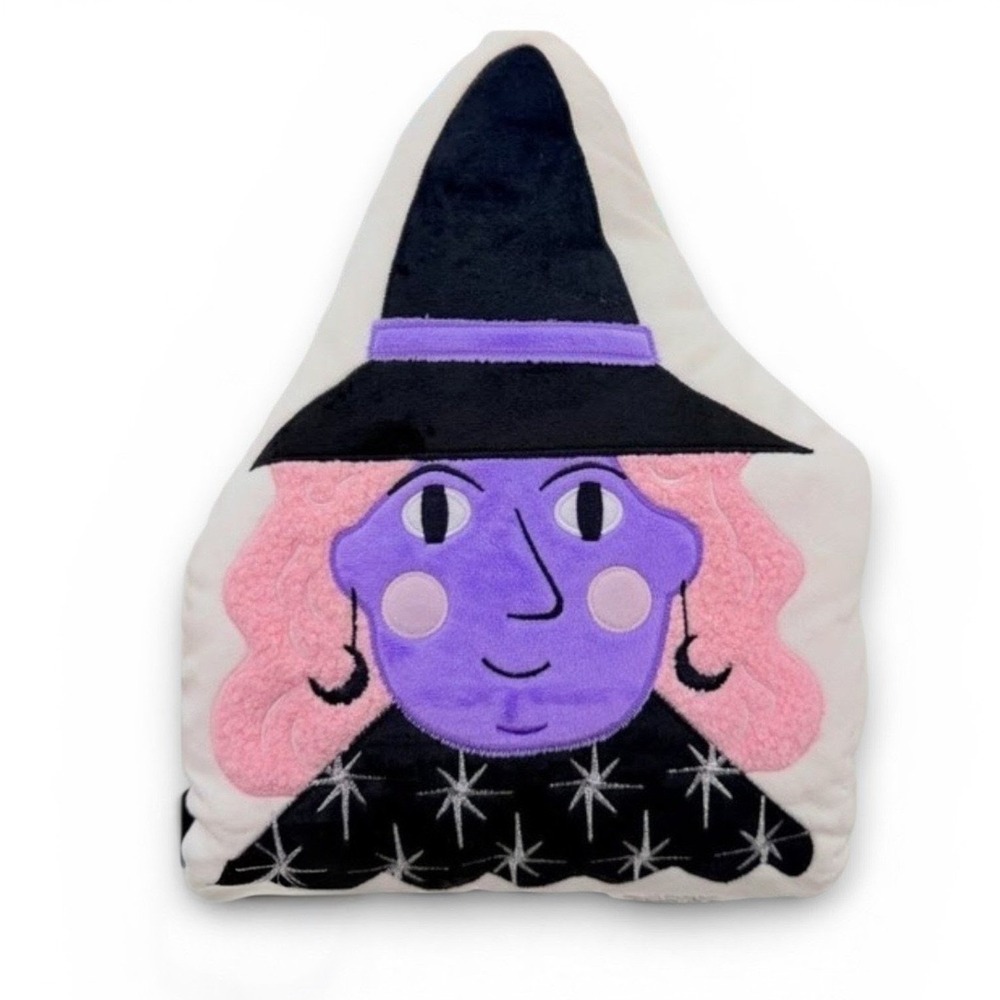 Purple Witch Face Decorative Halloween‎ Accent Pillow